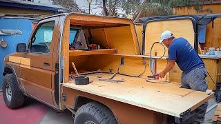 Man Builds Expandable 4x4 Truck Camper  Start to Finish by TheTravelingTogetherJournal [upl. by Haimorej]