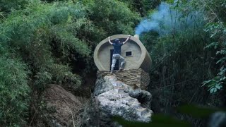 Build Shelter On a Giant Rock the from Forest Ground [upl. by Gupta]