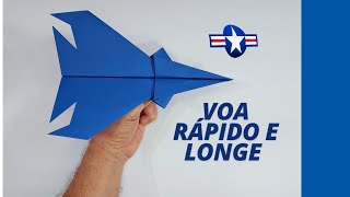 Como fazer um avião de papel clássico que voa rápido e longe – tutorial fácil [upl. by Vasos]