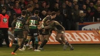 Huge hit from Joe Marler on George North [upl. by Araek]