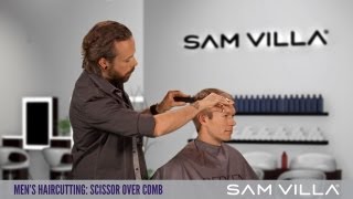 Mens Haircutting Scissor Over Comb Technique [upl. by Ayirp]