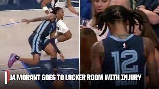 Ja Morant heads to locker room after tweaking his ankle in first preseason game back  NBA on ESPN [upl. by Shanta27]