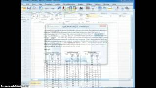 SplitPlot ANOVA Data Input [upl. by Careaga411]