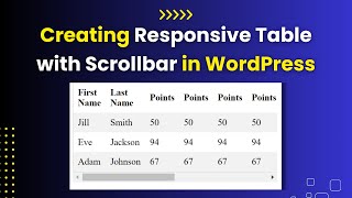 Responsive Table with Horizontal Scroll on WordPress [upl. by Ardiek433]