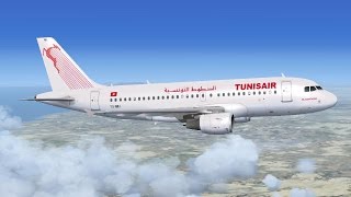 Flight Belgrade Serbia  Enfidha Tunisia Tunisair Airbus A319 [upl. by Suidaht]