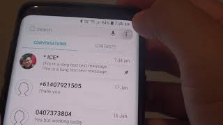 Samsung Galaxy S9 How to Star  Unstar a Text Message [upl. by Dolhenty820]