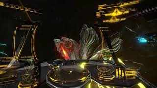 Elite Dangerous  solo Krait Mk2 vs Thargoid Interceptor Cyclops  with Interceptor explosion [upl. by Llenahs]