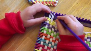 Finishing off kids weaving loom project [upl. by Earahc]