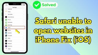 Safari unable to open websites in iPhone Fix iOS [upl. by Yanat]