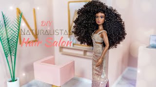 Let’s Make A Miniature Hair Salon for Our Naturalistas Dolls [upl. by Lilah468]