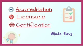 Accreditation  certification and Licensure  In Hindi  Explained [upl. by Oirobil]