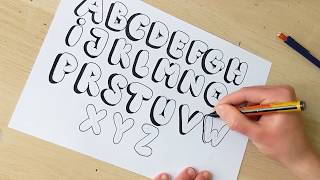 How To Draw Bubble Letters EASY  Step By Step Tutorial [upl. by Jobey232]