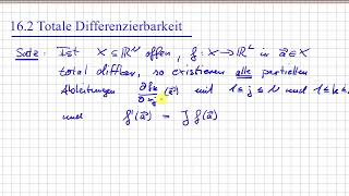 Analysis Diffbarkeit im Rn JacobiMatrix ist die Ableitung 1619 [upl. by Nations]