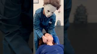 Michael Myers Cracking Necks and Snapping Spines shorts chiropractor crackingbones michaelmyers [upl. by Nagol882]