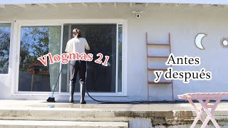 Limpiando mi casa por fuera Vlogmas 21 Raque Late [upl. by Naujet]