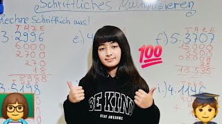 Schriftliches Multiplizieren 4Klasse Einfach erklärt 🤓📚✏️ [upl. by Eduam]