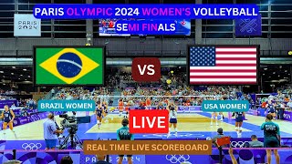 Brazil Vs USA LIVE Score UPDATE Today Semi Finals Match 2024 Paris Olympic Women’s Volleyball LIVE [upl. by Murage224]