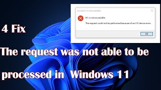 4 Ways to Fix quotThe Request Could Not Be Performed Because of an IO Device Errorquot in Windows 11 [upl. by Lavelle]