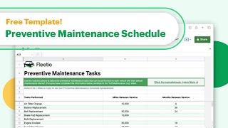 Creating a Preventive Maintenance Schedule Spreadsheet w Free Template  Fleet Management Tools [upl. by Aztin392]