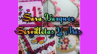 Mostrándoles 2 Servilletas y 2 Tortilleros de Punto De Cruz 💐💐💐Sara Vazquez Servilletas Y Más [upl. by Inah830]