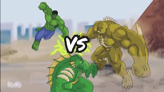 Abomination vs Abomination vs Hulk 2008 2021 2022 flipaclip fight animation [upl. by Idissac395]