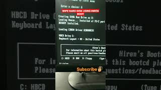 How To Wipe Hard Disk With Hiren Boot  Wipe Hard disk [upl. by Steep]