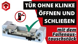 Tür OHNE KLINKE öffnen und schließen mit dem FALLENAUSTAUSCHSTÜCK  TAGESENTRIEGELUNG  tonitec [upl. by Ahsirat798]