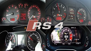 Audi RS4  ACCELERATION Battle  b5 vs b7 vs b8 vs b9 [upl. by Tonl293]