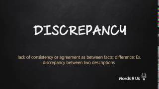 How to Pronounce DISCREPANCY in American English [upl. by Ffej]