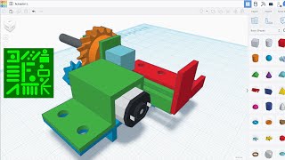 Actuador Lineal pequeño en Tinkercad  Impresión 3D  Maqueta de un actuador lineal [upl. by Allister]