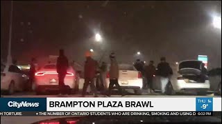 Brampton plaza brawl Warning graphic content [upl. by Cord]