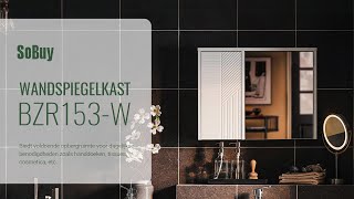 SoBuy Badkamer wandspiegelkast丨Hoge kast丨Gespiegelde opbergkast丨BZR153W [upl. by Siriso]