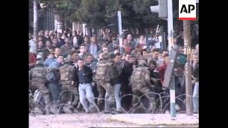 KOSOVO MITROVICA PROTESTORS CLASH WITH KFOR TROOPS [upl. by Haydon]