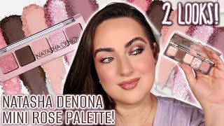 NATASHA DENONA MINI ROSE PALETTE REVIEW  2 LOOKS amp COMPARISONS [upl. by Sansen979]