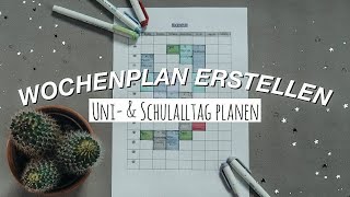 WOCHENPLAN ERSTELLEN  Uni  amp Schulalltag organisieren  Lorena [upl. by Vandervelde]