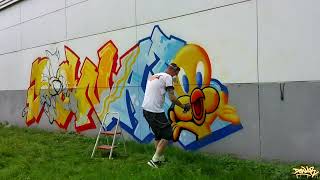 CATCH ME IF YOU CAN Tweety and Sylvester Graffiti Spray  Oldschool Style  Fan Art  Making Of [upl. by Gannes]