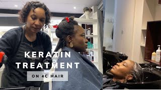 Keratin Treatment on 4C Hair [upl. by Hameean575]