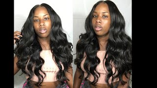 BEACH WAVES WAND CURLS ON WEAVE HAIR TUTORIAL [upl. by Aibonez]