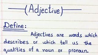 What is Adjective  Definition of Adjective  Kinds Of AdjectiveNames  English Grammar [upl. by Seessel]