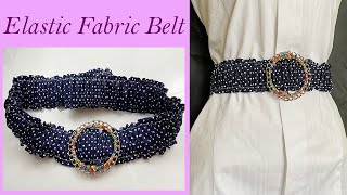 💖 How to Make a Buckle Belt  Beautiful Fabric Wrapped Elastic Scrunchie Belt  cinto  बेल्ट ਬੈਲਟ [upl. by Nosimaj180]