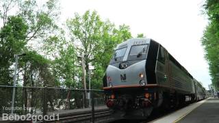 NJ Transit Main Line Trains at Hawthorne NJ RR PL42ALP45 [upl. by Wilma]