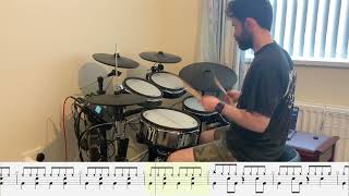 Passionfruit  Rockschool Grade 2 Drums with notation [upl. by Alessig]