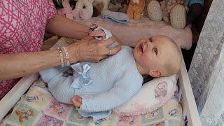 👶😀🎀HAPPY Baby Kimmie Changes Into Darling Summer Romper🩲A HAUL of Handmade Cloth Diapers From Etsy [upl. by Doniv]