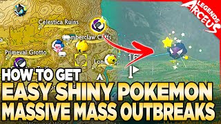 V11 Easy Shiny Pokemon in MASSIVE Mass Outbreaks  Pokemon Legends Arceus Daybreak [upl. by Tallie545]