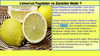 Limonun Faydaları ve Zararları Nedir Limon Suyunun Faydaları Nelerdir [upl. by Zenia]