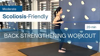 20Min ScoliosisFriendly Back Workout  Strengthen YOUR Spine [upl. by Lanna]