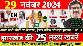 27 November 2024  झारखंड से JMM का सुपड़ा साफ BJP 61 सीटों से आगे Election Result JHARKHAND NEWS [upl. by Ateuqal]