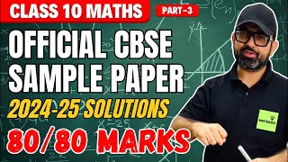 CBSE Sample Paper Solutions Class 10 Mathematics Standard 03  BOARDS 2025  Class 10 Maths Live [upl. by Bolen]