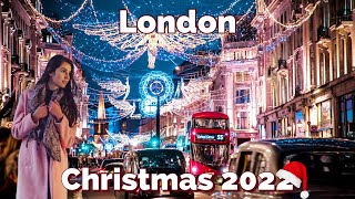 London 🇬🇧 Christmas 🎄 Walking Tour 4K HDR 60fps [upl. by Akcir]