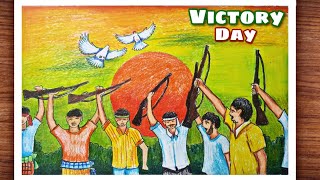 How to draw scenery of Victory Day  Bijoy dibosh drawing [upl. by Noremac]